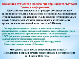 информация для субъектов малого и среднего предпринимательства - фото - 1