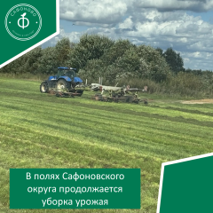 в полях Сафоновского округа продолжается уборка урожая - фото - 1